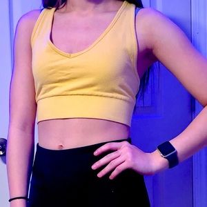 yellow tank top